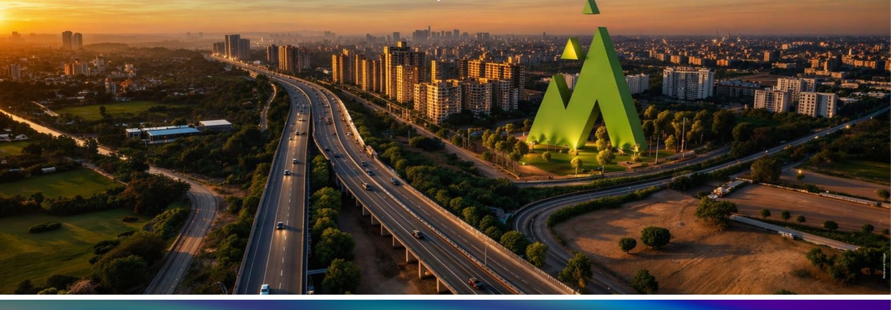 Yamuna Expressway aerial view near Sector 22-D, Gaur Alaris location context — reference image